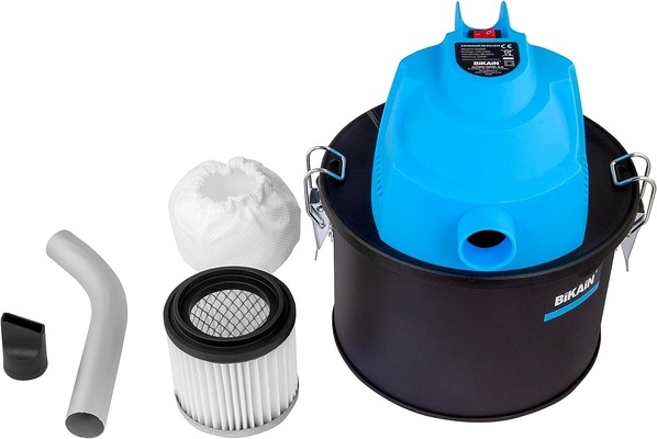 Bikain Aspirador de Ceniza para pellets. 600W. 4 litros Pellet, 600 W, Azul